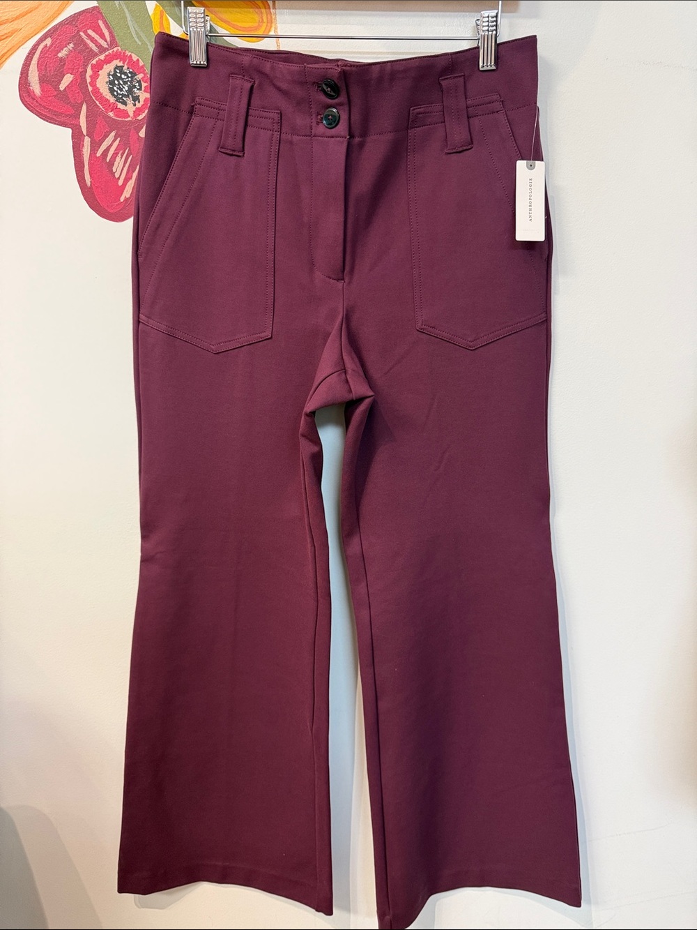 New Maeve Anthropologie Plum Purple Pants Size 8 - Picture 1 of 4